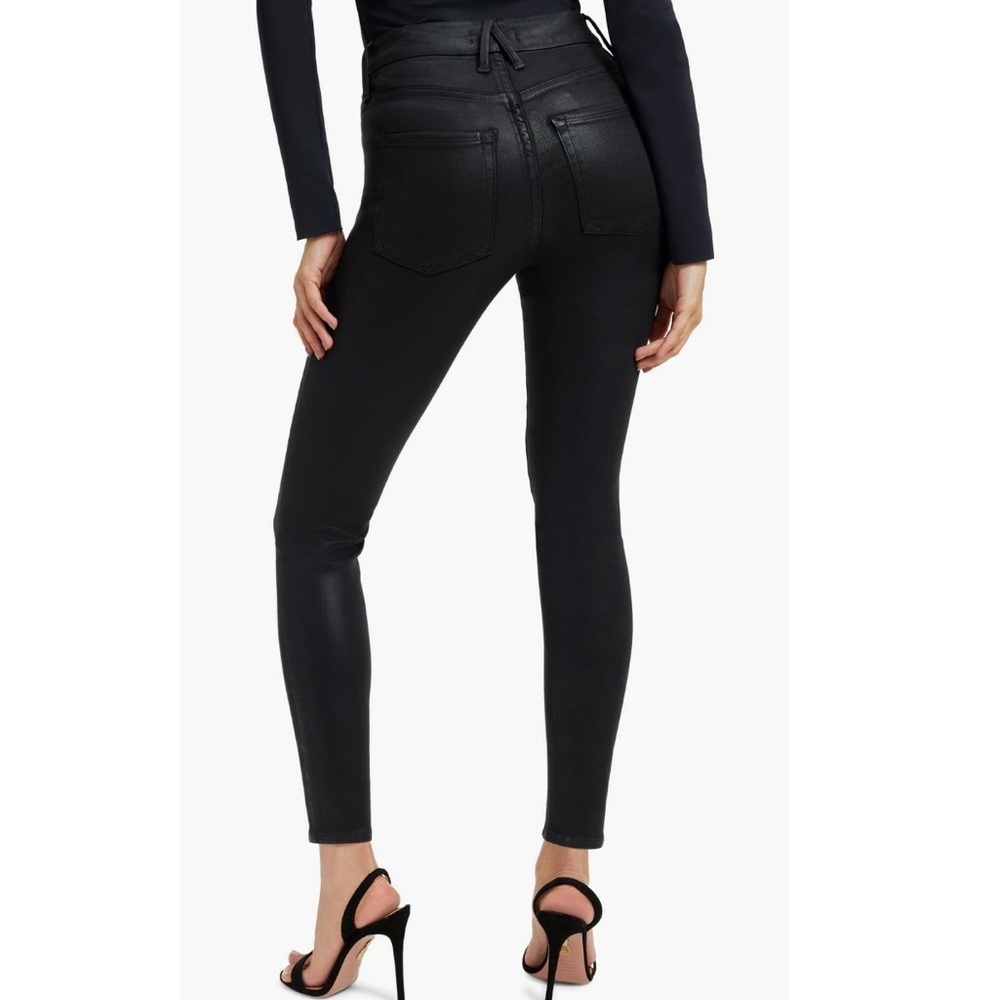 Good American Good Legs Black Coated Skinny Jeans Pants - Sz 8/29, NWT - Picture 2 of 14